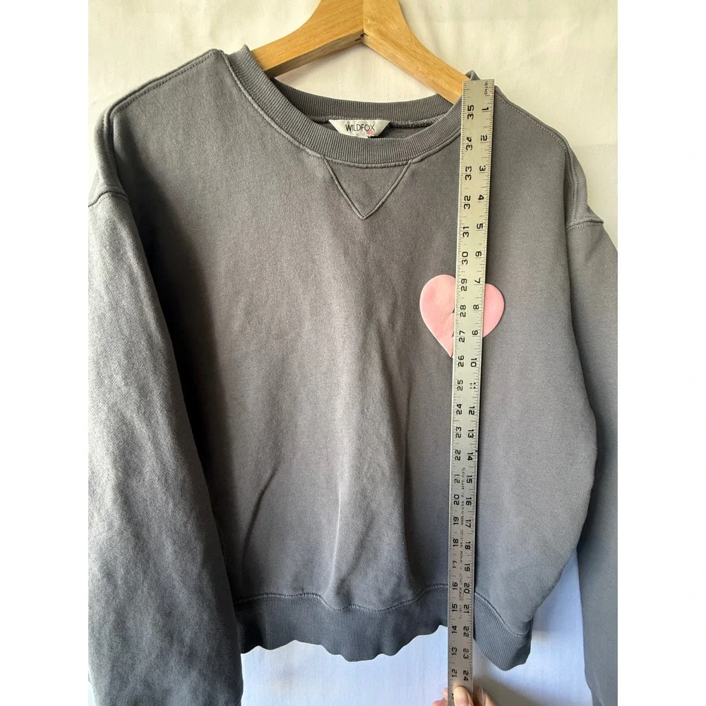 Wildfox‎ I Wish It Was Saturday Broken Heart Sweatshirt Grey Pink Small